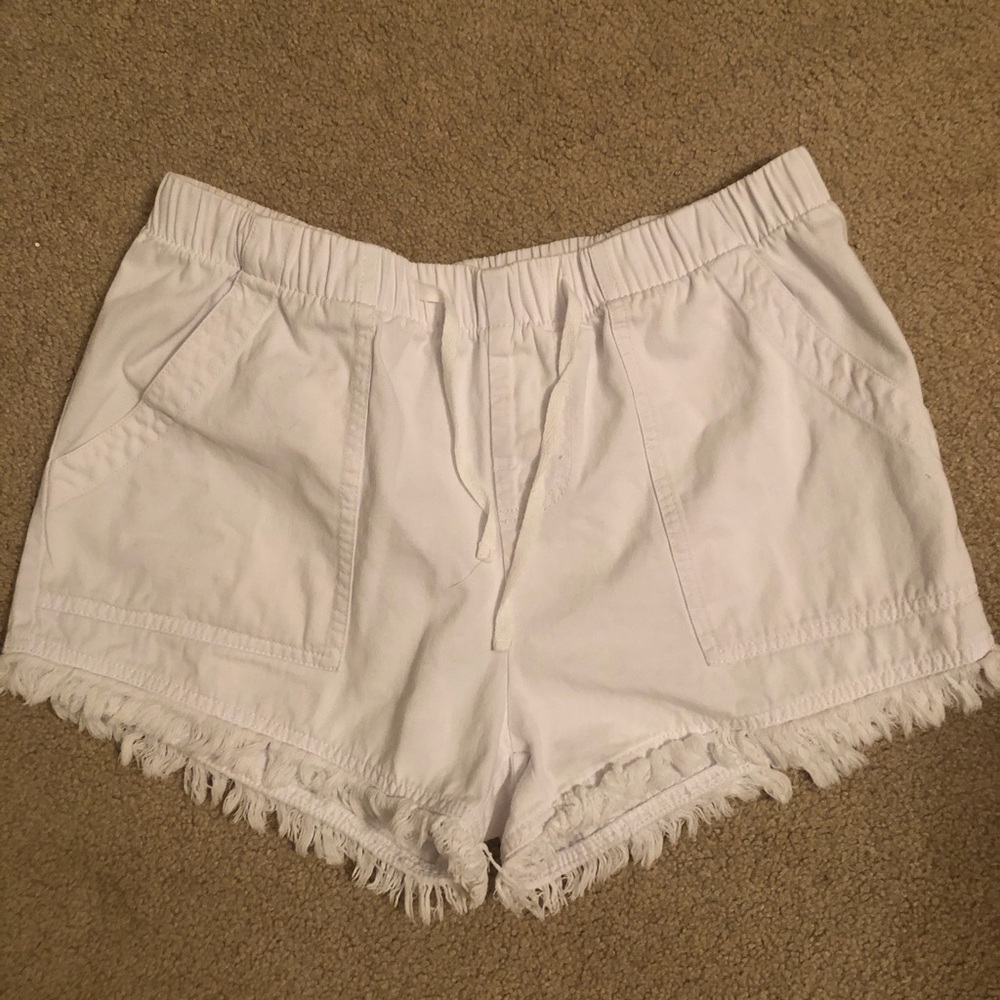 White Fringed Women's Shorts - Lightweight Summer Short